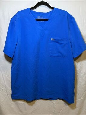 Figs Men’s V-Neck Top in Cobalt Blue
